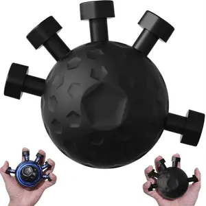 5-Finger Grip Ball – Hand & Finger Exerciser, Silicone, Strength & Dexterity Training (Black)(pink)