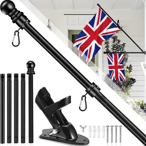 Outdoor Flagpole Kit Stainless Steel /silver Color Wall Mounted Flagpole for Residential Porch Garden Yard Truck Boat Business Use Only