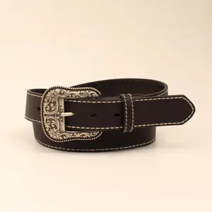 Ariat Black Classic Leather Belt - Cowgirl-Inspired, Cowboy, Fine, Embellishment 1.5-Inch Women's Belt, Daily Wear Fashion Clothes Accessory, Cowgirl-Inspired Women's Belts, Embellishment Women's Belts