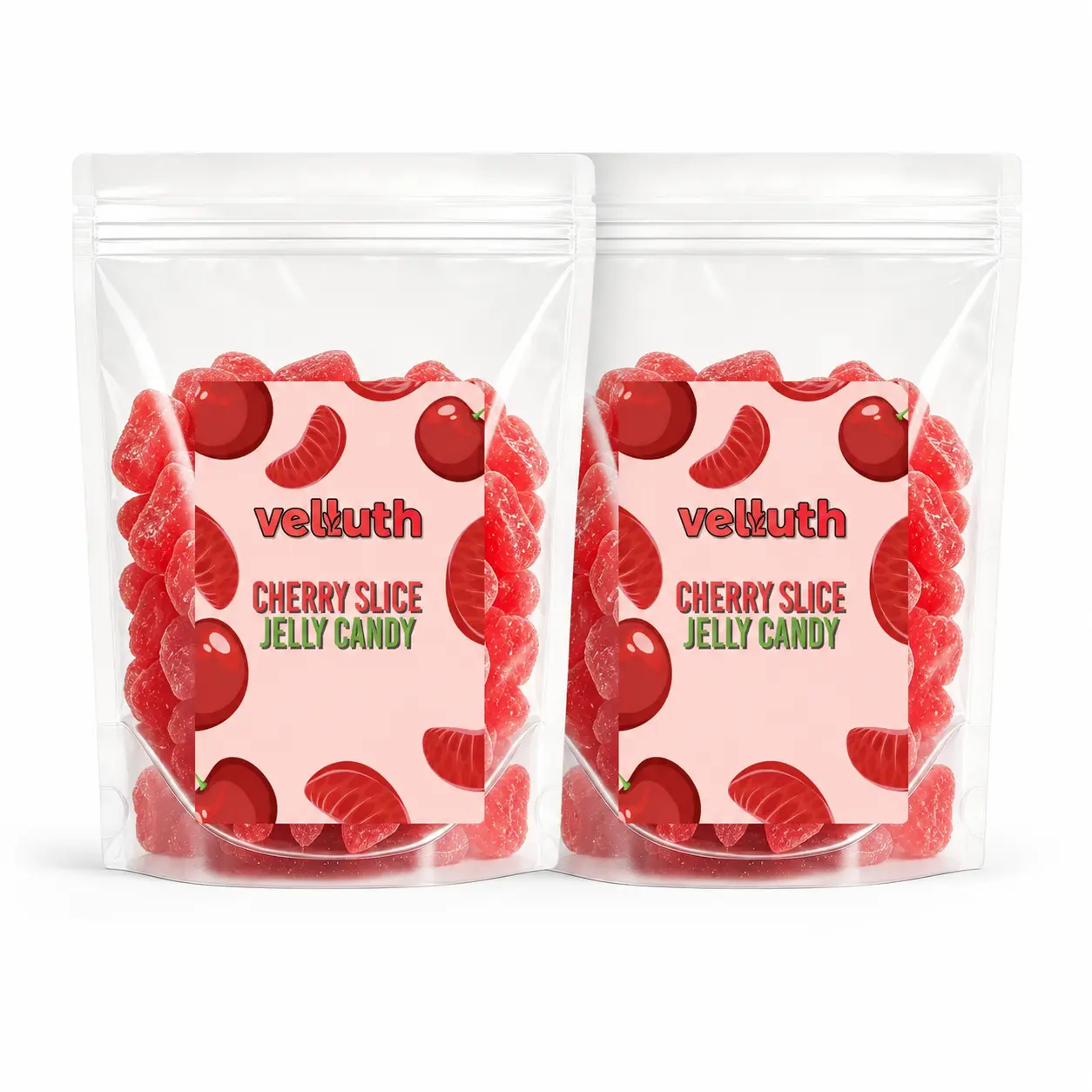 2 lb Cherry Slice Jelly Candy, Vegan Gelatin-Free Fruity Treats, Gluten-Free Sweet Fruit Snack, Top 8 Allergen-Free Gummy Candy for Halloween, Movie Night, Candy Bowls & Birthday Party Favors
