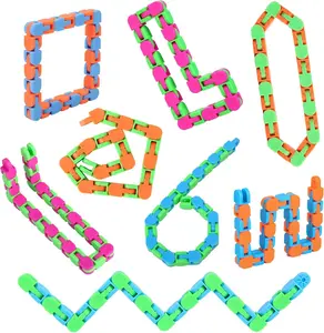8Pcs Fidgets Wacky Tracks Fidget Toys for Kids Classroom Students Gifts School Prizes Stocking Stuffers Sensory Autism Snap Fidget Click Snake Toys