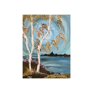 Canvas n Cup Acrylic Painting Kit Supply Kit & Video Tutorial  - Fall Birch