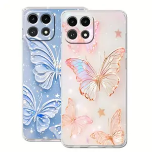 Elegant Butterfly Phone Case Set, Ultra-Thin Soft Tpu, Shockproof Luxury Protection Cover, for T-Mobile Revvl Series, 2 Pieces