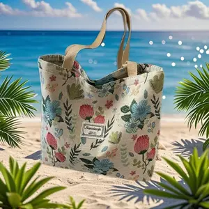 Floral Print Large Capacity Tote Fabric Bag, Creative Outdoor Simple Fashion Sports Bag, Commuter Handbag, College Student Class Shoulder Bag, Suitable for Office Daily Use