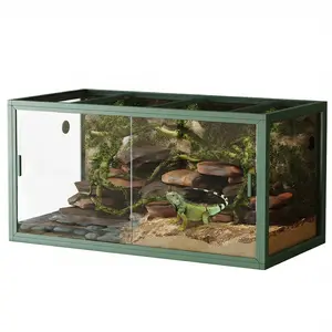 120 Gallon Bearded Dragon Tank Reptile Terrarium 48"x24" Tempered Glass Reptile Enclosure Habitat Tank - 48"X24"X24"