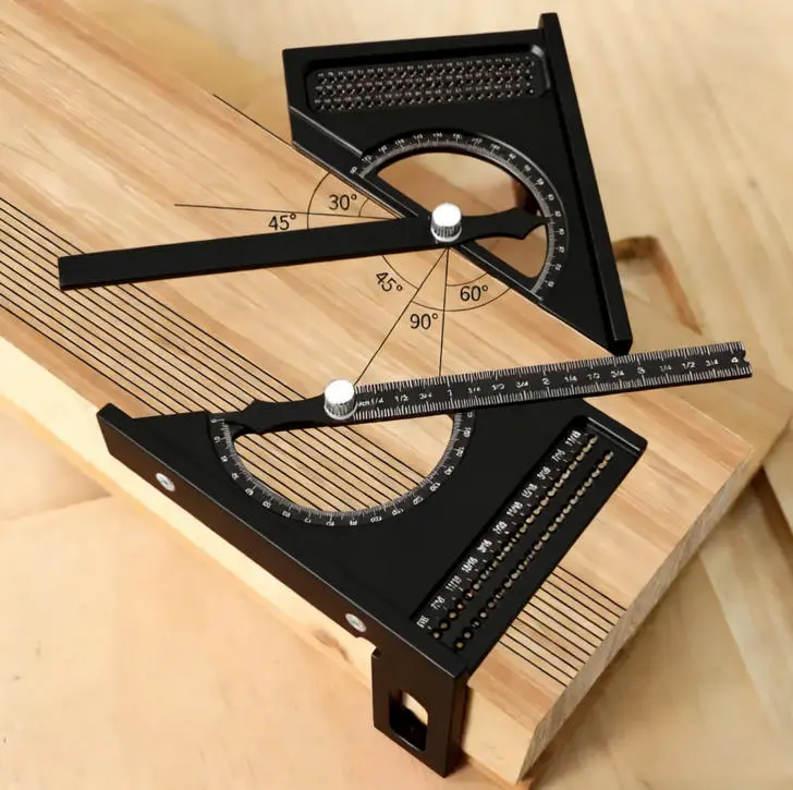 1 triangular hole ruler, woodworking marking ruler, square ruler, angle ruler, marking tool, oblique ruler, hole ruler outdoorfun