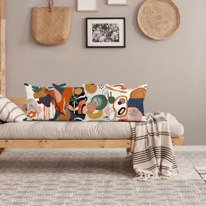 4 pack Modern pillow cover, 18*18 inch linen printed home sofa decorative pillow cushion cover(Only pillowcase, no pillow core)