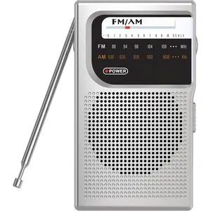 AM FM Battery Operated Portable Pocket Radio - Best Reception and Longest Lasting. AM FM Compact Transistor Radios Player Operated by 2 AA Battery, Mono Headphone Socket, by Vondior