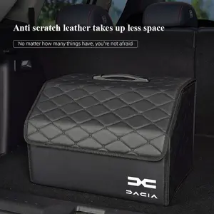Car Trunk Organizer Box Foldable Storage Bin Leather Suitcase For Dacia Logan Sandero Duster Lodgy Spring Jogger Dokker Stepway Bigster