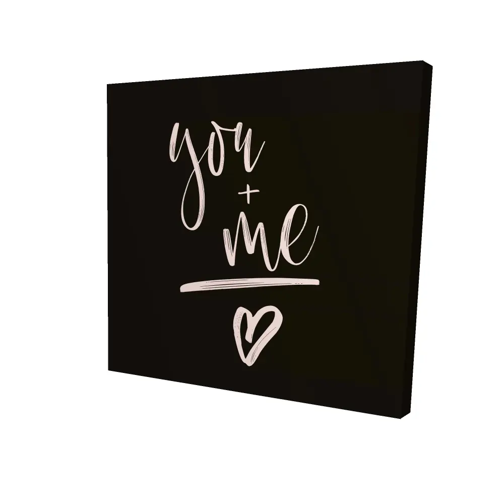 Begin Home Decor 2080-2424-QU21 24 x 24 in. Black Bedroom Canvas - You Plus Me Motivational Home Decor Art