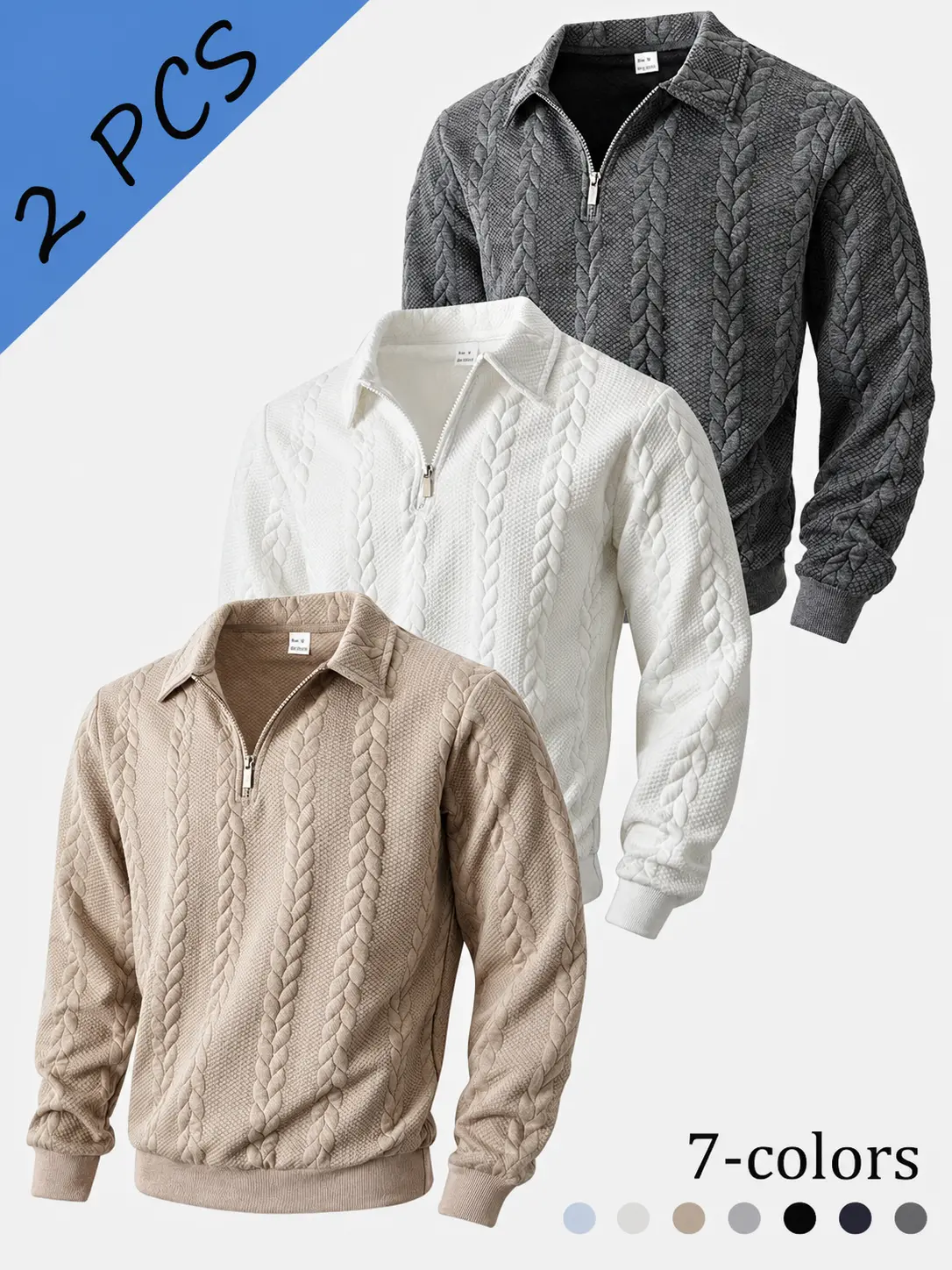 Men’s Straight Fit Quarter Zip Turn-Down Collar Sweatshirt, Regular Fit Long Sleeve Pullover Top for Spring Fall Office Commute, Outdoor & Daily Wear