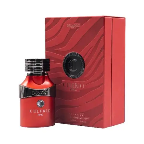 Dumont Celerio Epic Unisex 3.4 Oz Eau De Parfum Spray with Cinnamon Apple Nutmeg Cognac Plum Dry Woods Vanilla Musk Fruits Spices