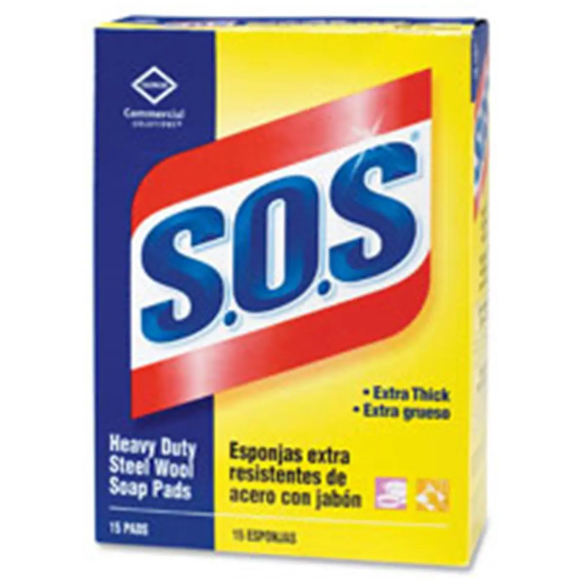 Clorox CLO88320CT S.O.S. Steel Wool Soap Pads- 15 Per Carton, Cleaning, Baking