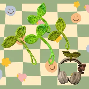 Sprout Keychain/Charm - Adorable Green Plant Design for Headphones Bags Purses Etc
