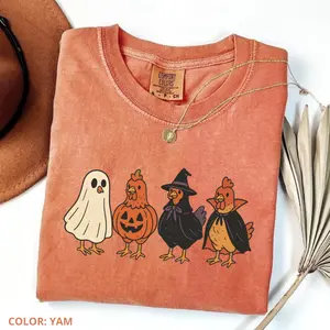 Comfort Colors Retro Halloween Chicken Shirt, Vintage Country Western Halloween T-Shirt, Funny Chicken TShirt, Chicken Lover , Gift Ideas