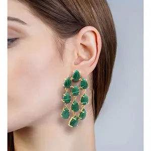 Malachite Raindrop Earrings
