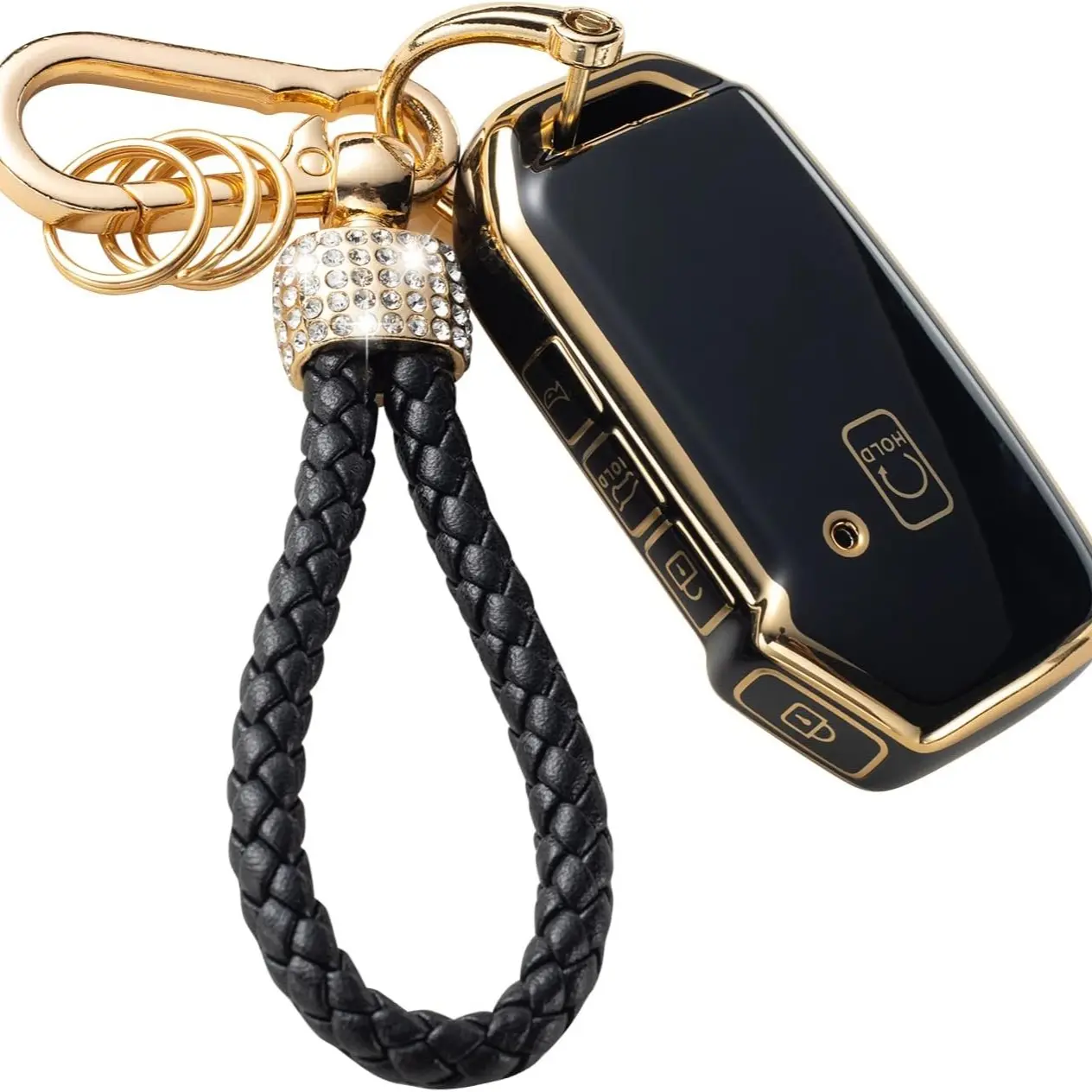 Kia Keychain Case, Metal Buckle Shell, Soft Tpu Protective Cover, Car Key Accessory, Fits Cerato Ceed Forte Niro Sorento Seltos Soul Telluride Remote Keys