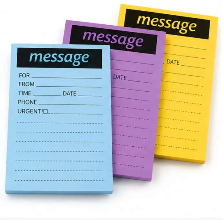 Multicolor Message Notepads (3 Pads, 50 Pages Each Pad) – Color Coded Notebooks with Labeled Sections for From, Time, Phone, Date & Message, Practical Compact Easy-to-Use Office & School Supplies for Home Use
