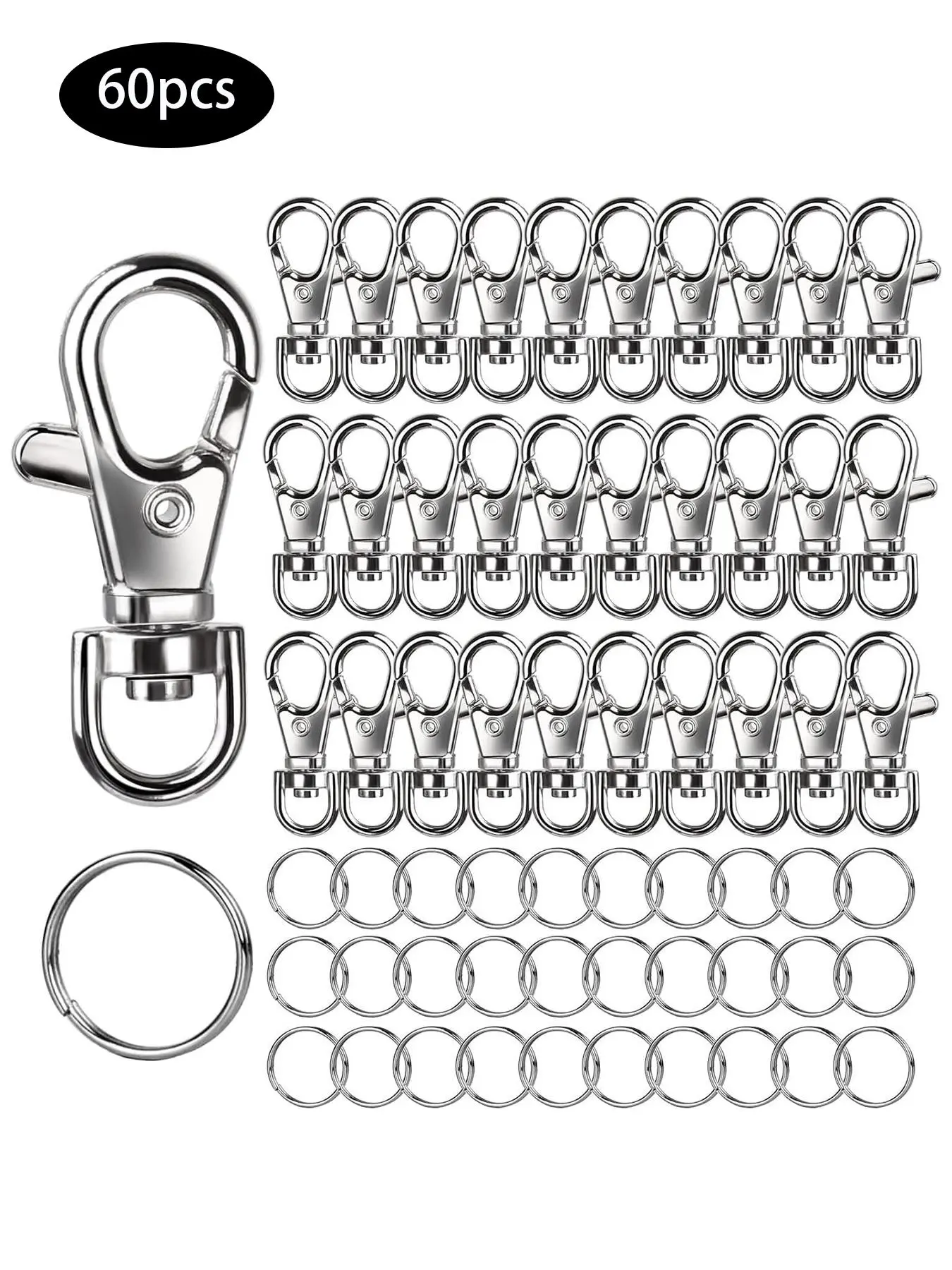 Metal Swivel Snap Hooks & Key Rings for Keychain DIY - TikTok Shop