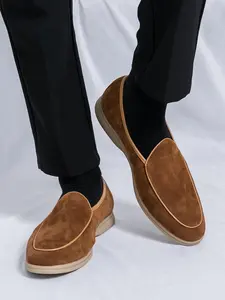 Men's Casual Solid Color Slip-on Loafers, Lightweight Comfortable Simple Style Flat Shoes, Fashionable Shoes for Daily Wear, Boy