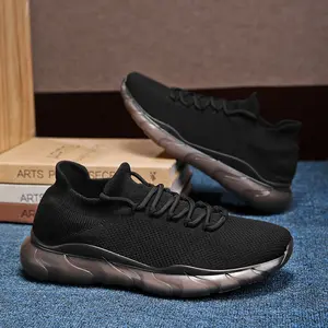 UYCEKK Men'S Breathable Mesh Running Shoes - Slip-Resistant, Shock-Absorbing, Moisture-Wicking Sneakers for Jogging and Casual Wear, Black, Casual Footwear |   Breathable Mesh Shoes |   Moisturewicking Shoes