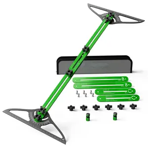 Stair Tread Template Tool - Dual Solid Nut Locking Stair Tread Tool Jig, Stair Measuring Tool Jig, Stair Step Scribe Tool, Stair Template, Stair Gauge Tool (Green-Gary)