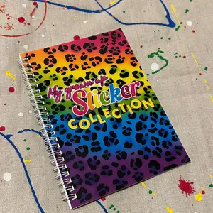 My Grown Up Sticker Collection 90s Kid Reusable Sticker Book Rainbow Animal Print Leopard