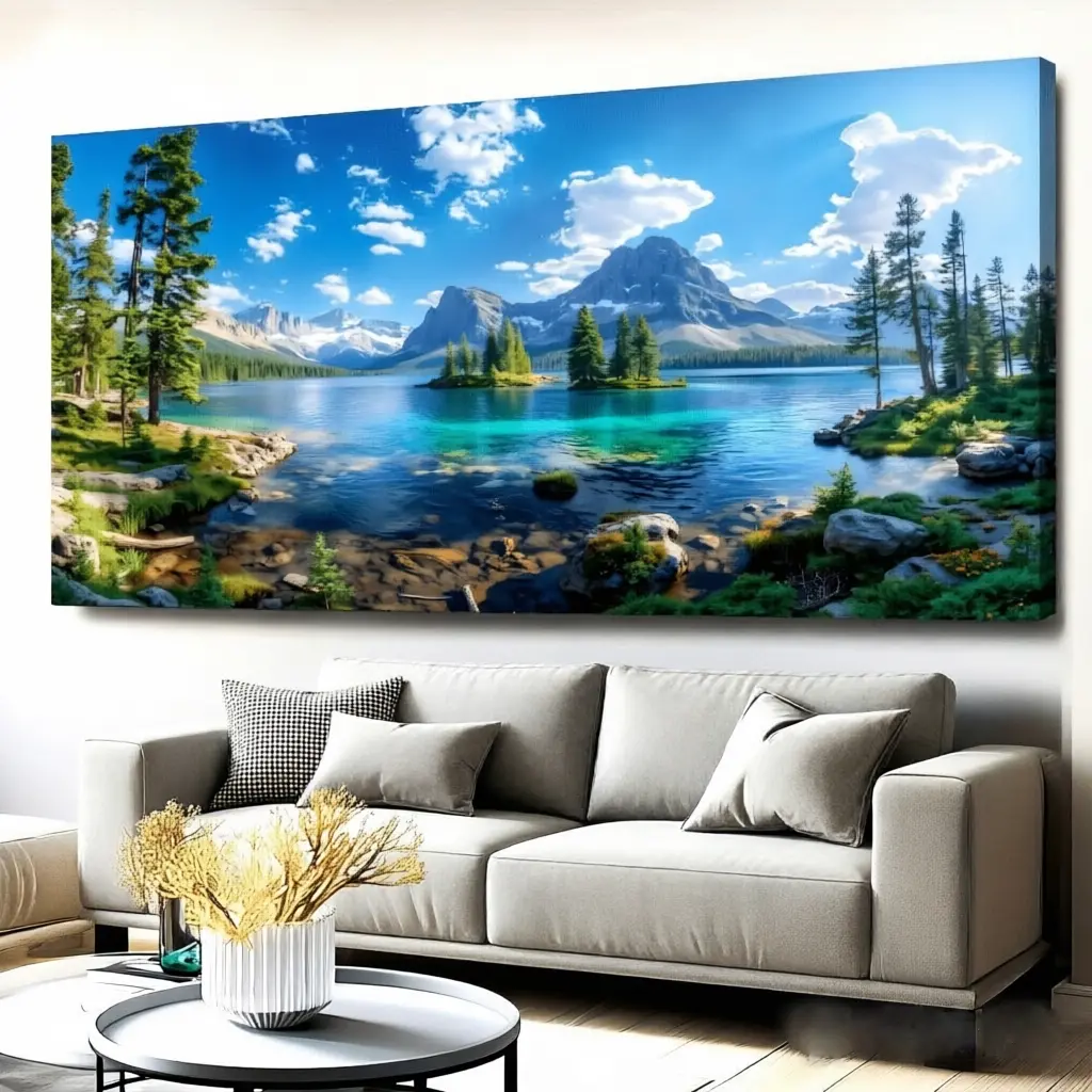 Anime 2D Flat-Printed Canvas Wall Art - Unframed, Size-Check Reminder, Flat-Printed Look, Nature Art, Decor Inspo, Landscape Impact, Dopamine Home Decor for Living Rooms, Bedrooms