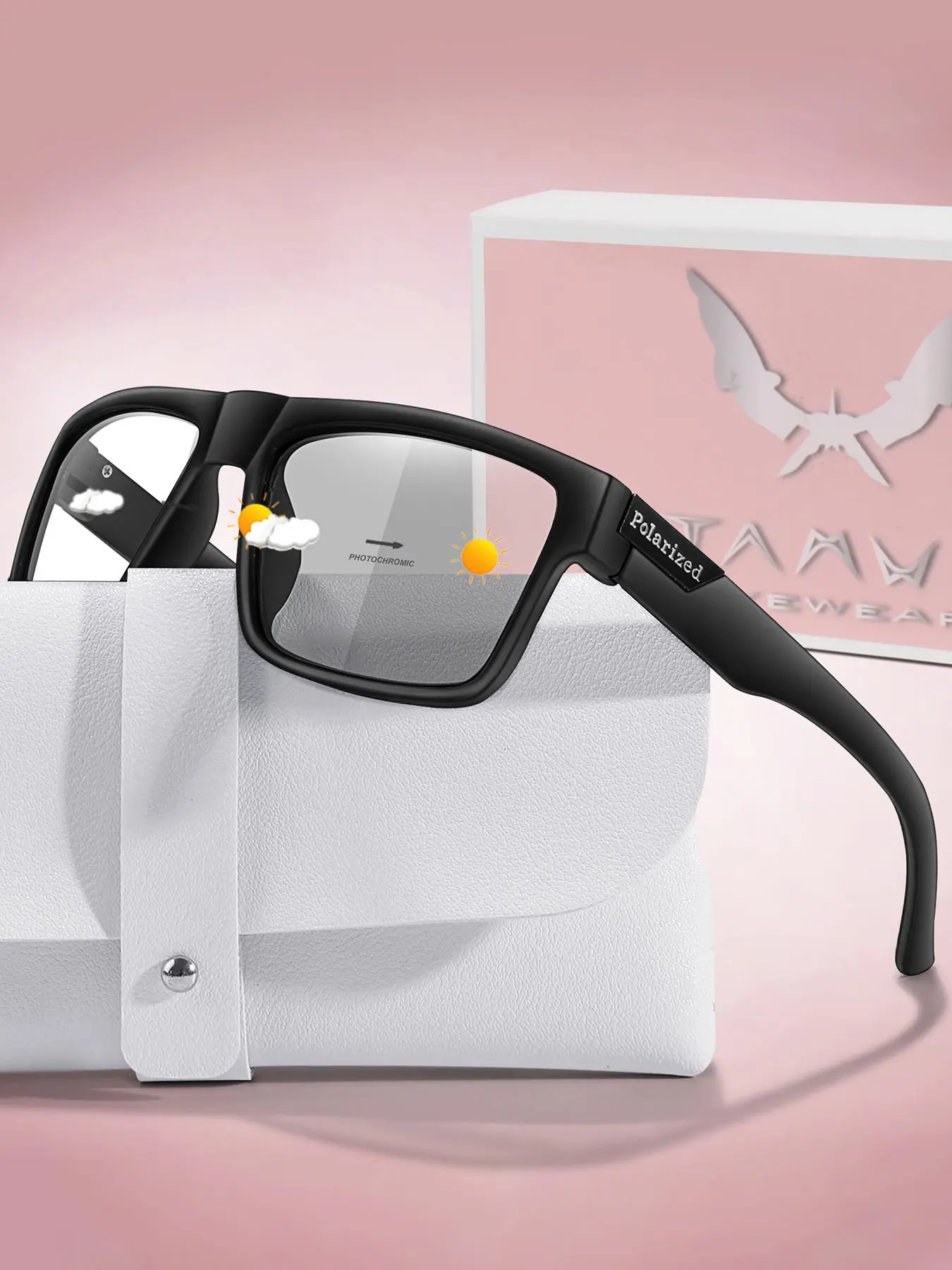 Photochromic Wearable Glasses with Box & Gift Packaging, Unisex Design for Outdoor Sports, Driving, Fishing and More, Fashion Accessories for Outdoor Activities