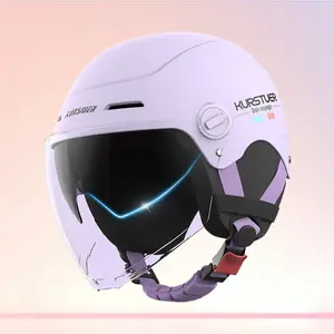 Gorgeous Mirror Dual Layer Breathable Half Helmet Sunproof Safety Gear for Women Electric Motorcycle Riding