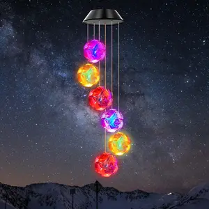 1Pcs Solar Color-Changing Hydrangea Wind Chime Light - 600mAh Solar Outdoor Lights, Auto On/Off Dusk-to-Dawn Rechargeable, Waterproof, Outdoor Decor, Garden & Patio Accent, Romantic Holiday Gift