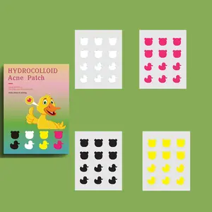 Waterproof Cute Duck & Bear Acne Patch 48pcs - Gentle & Non-Irritating Pimple Treatment for Acne-Prone Skin - Skincare, Comfort