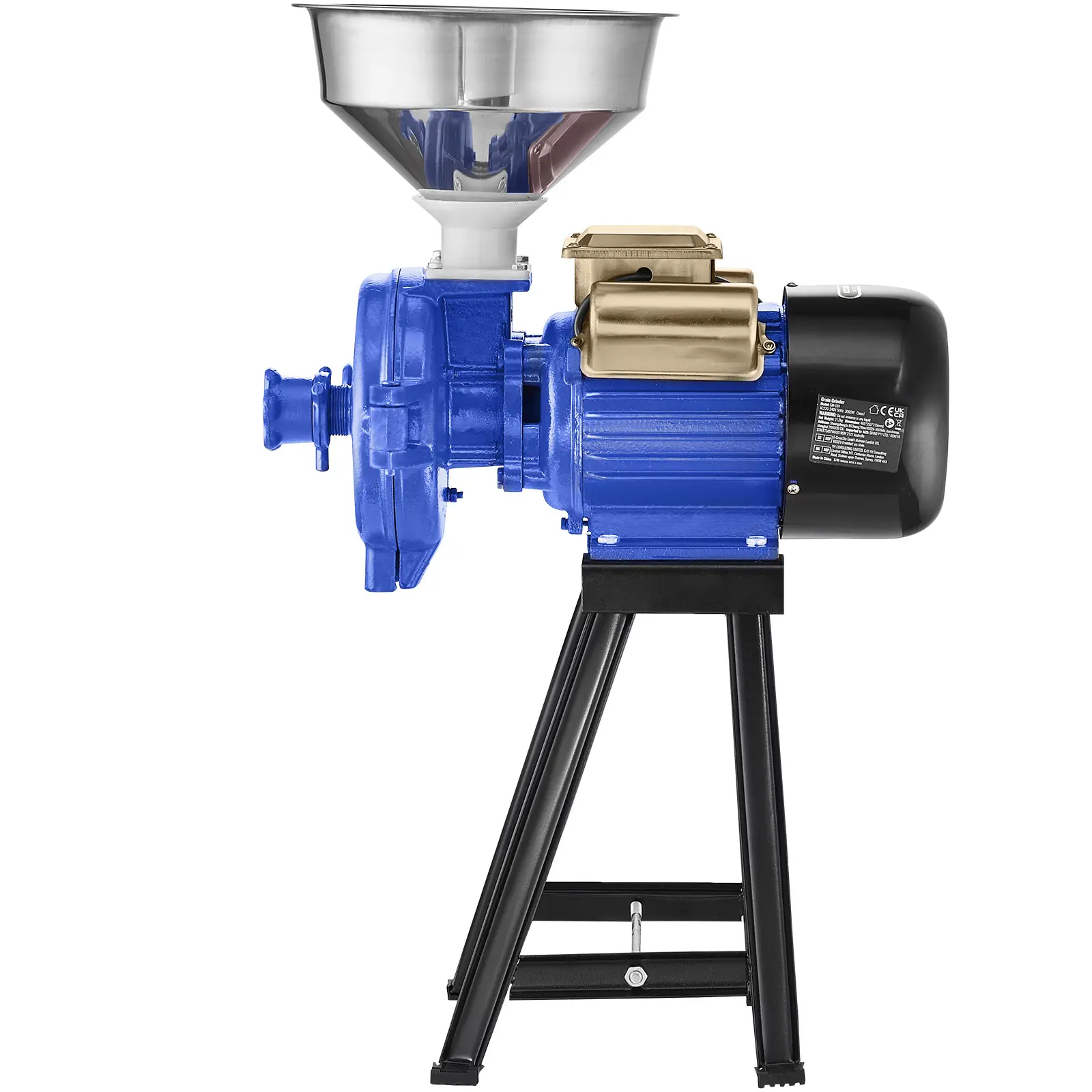 Electric Grain Mill Grinder, 3000W Spice Grinders, Commercial Corn Mill with Funnel, Thickness Adjustable Powder Machine, Heavy Duty Feed Flour Cereal Mill Wheat Grinders, Dry Grinder