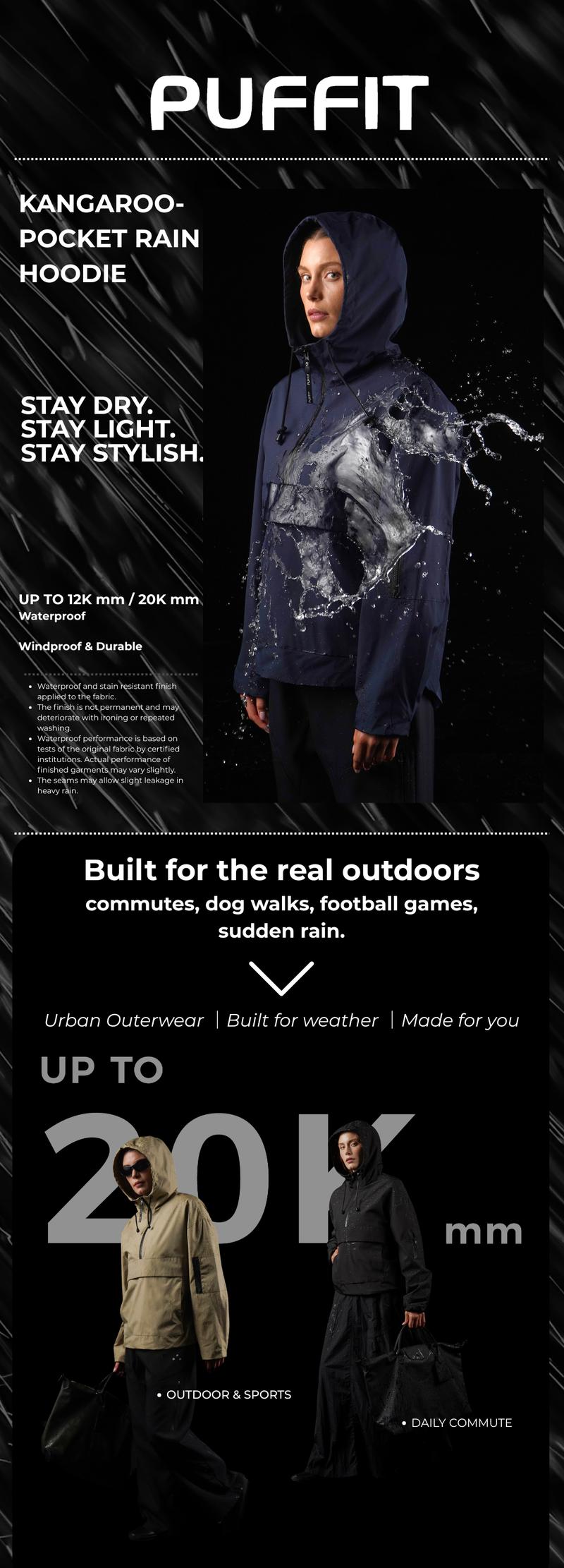 PUFFIT STM-TEX Waterproof Oversized Fall Hoodie Coat Warm Half Zip Rain Jacket with Adjustable Waist, Hood & Cuffs, Jacket Outerwear with Large Kangaroo Pocket Ladies Clothes for All Seasons Daily Wear #FallFreshness PUFFIT STM-TEX Waterproof Oversized Fall Hoodie Coat Warm Half Zip Rain Jacket with Adjustable Waist, Hood & Cuffs, Jacket Outerwear with Large Kangaroo Pocket Ladies Clothes for All Seasons Daily Wear #FallFreshness