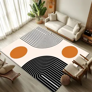 Geometric Pattern Area Rug, Modern Art Non-slip Floor Mat, Decorative Carpet for Home Living Room Bedroom Study Room, Home Decor
