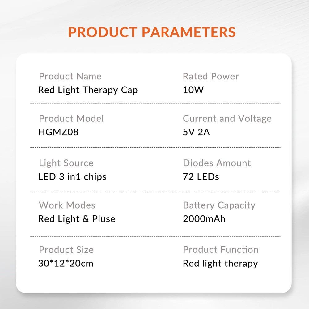 Red Light Therapy Cap for Hair Regrowth, 660nm (72 LEDs) & 850nm (144 LEDs) Near Infrared Phototherapy Hat & Hair Bonnet, Reduce Hair Loss, Protect Scalp, Repair Follicles, Anti-Thinning, Adjustable Pulse Modes, Hands-Free Home Use Festival Gift