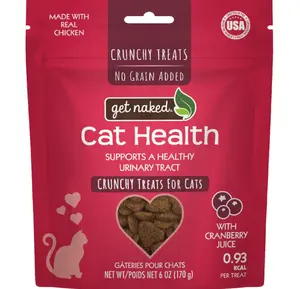 Get Naked Urinary Cat Health Treats with Cranberry & Real Chicken 6oz | Crunchy, Grain-Free, Natural Urinary Tract & Dental Care | Supports UT Support & Fresh Breath | Made in The USA
