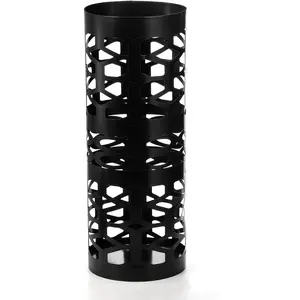 ZENFUN Umbrella Stand, Black Metal Umbrella Holder Freestanding, Cane Walk Stick Holder, Round Umbrella Rack for Entryway, Home, Office, 5.9 x 5.9 x 15.7 Inches
