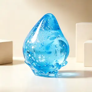 Viral Blue Glitter Drop Squishy, Instant Stress Relief Fidget Toy, Glitter Water Drop Squeeze Toy, Soft, Stretchy & Satisfying For Everyday Stress,For Anxiety, ADHD, Boredom & Focus