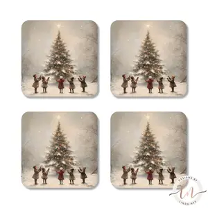 Christmas Tree Coasters Set