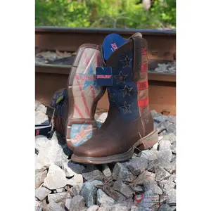 DURANGO MENS WORK BOOT REBEL DARK BROWN DARK AMERICAN FLAG DDB0328