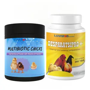 2- Piece Poultry Nutritional Support Bundle - Probiotics Multivitamin Powder 350 GR + Herbal Digestive Tablets 200 tab for Chicks