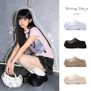 New Women's Summer Thick Soled Anti Slip Slippers, Star Shaped Hollow Beach Shoes, Lightweight Anti Slip EVA Garden Shoes
