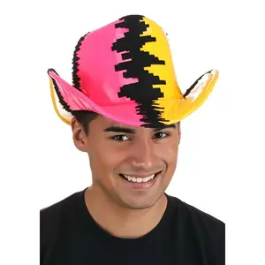 Pink & Yellow Randy Savage Deluxe Cowboy Hat