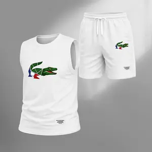 Men’s Animal Graphic Print Summer Set Sleeveless Tank Top & Shorts Matching Outfit, Lightweight Casual Streetwear Athletic Set for Everyday & Holiday