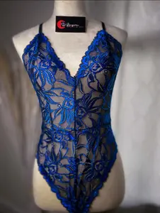 Royal Blue and Black Teddy Lingerie Comfort - Comfortable and Stylish Design for Everyday Wear Lace Womenswear