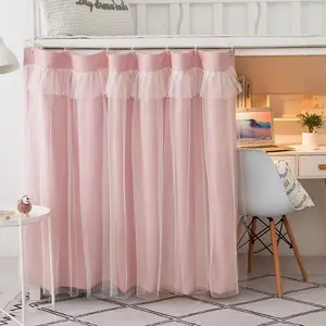 Blackout Privacy Bunk Bed Curtains Canopy, Breathable Dustproof Shading Curtain with Rope and Buckles for Dorm Home Kids Teen Upper/Bottom Loft Bunk Bed Single Sleeper