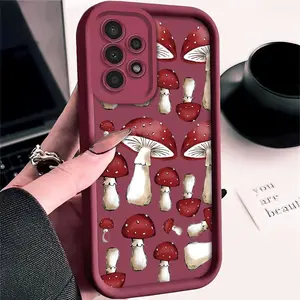 Half-Realistic Mushroom Pattern Case for Samsung Galaxy S26 S24 Plus S25 S23 S22 S21 Ultra FE S24+ Note20 A54 A53 A52 A36 A35 A34 A33 A17 A16 A15 A14 A13 Patterned Soft TPU Full Camera lens Protection  Phone Cover Gift 2D printing