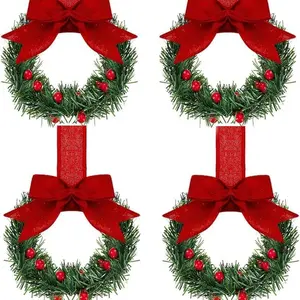 High-Quality Fabric Christmas Wreath, Bright Color Holiday Decor for Windows