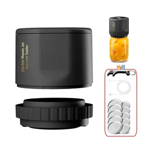 Mason Jar Electric Vacuum Sealer,Vacuum Sealing Machine Comes with Can Opener, 10 Regular Mouths, Wide Mouth Mason Jar Lids,USB Rechargeable Vacuum Sealer,Glass Bottle Vacuum Sealing Machine Charging Cable,Kitchen Vacuum Sealer